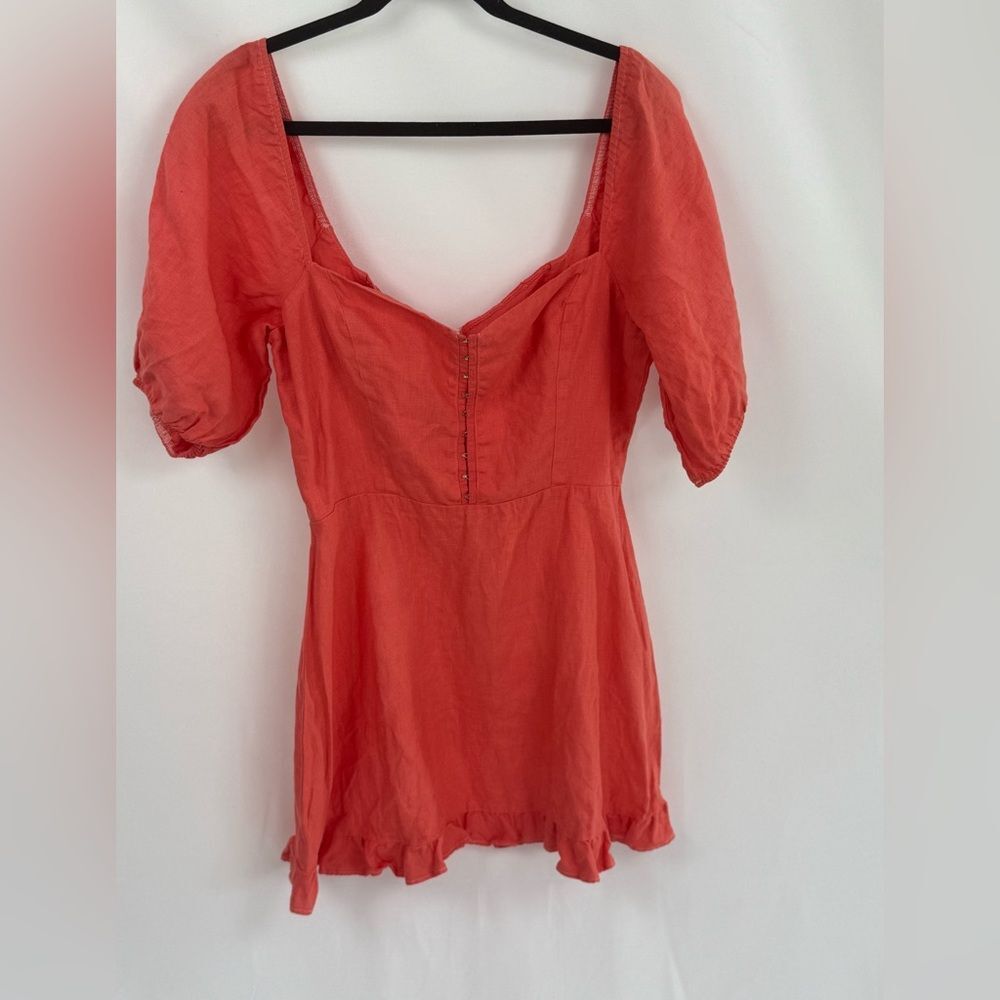 EUC Reformation Coral Linen Mini Dress // Size 10